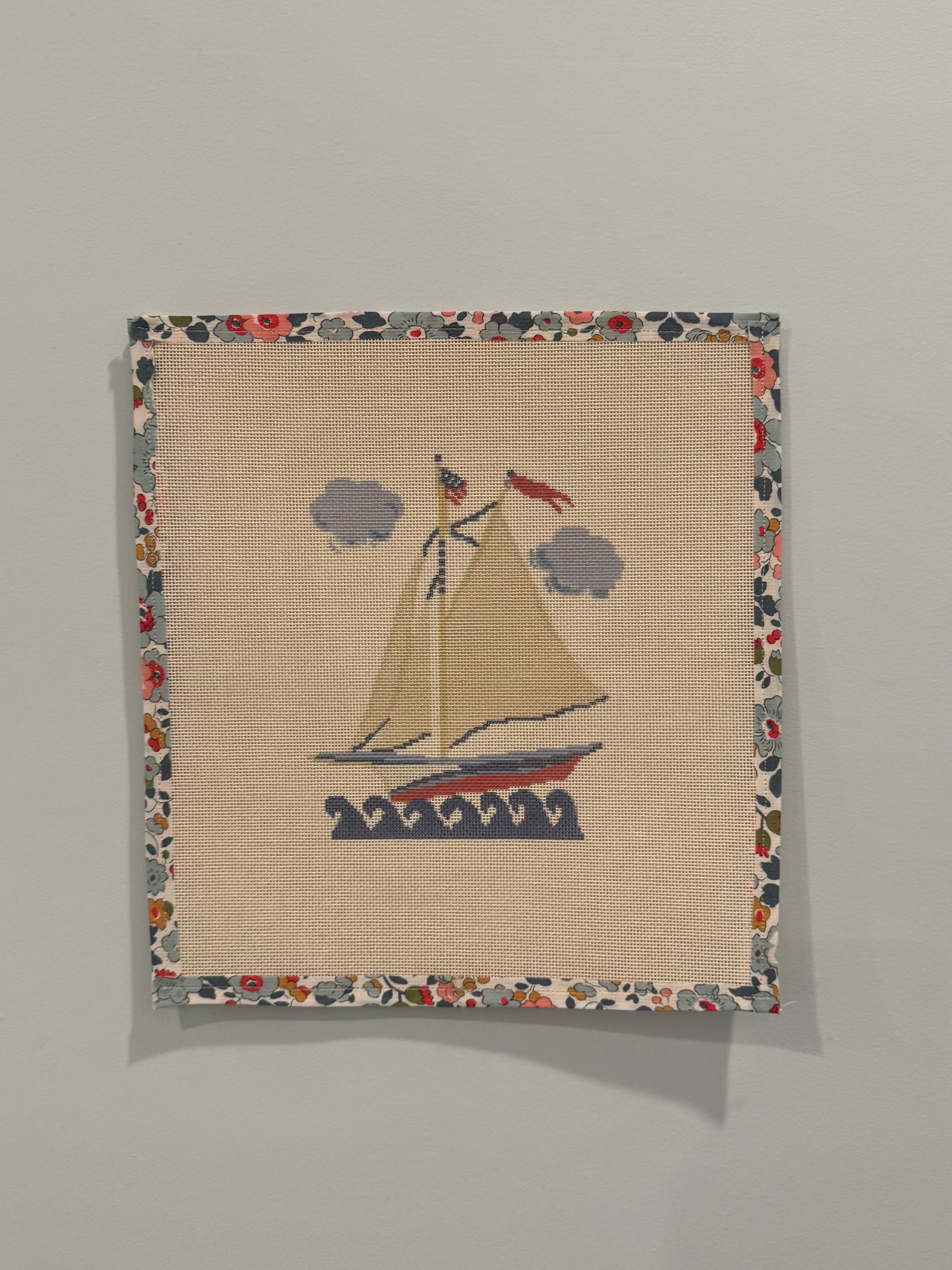 NEW Coastal Nantucket Sailboat Needlepoint Canvas