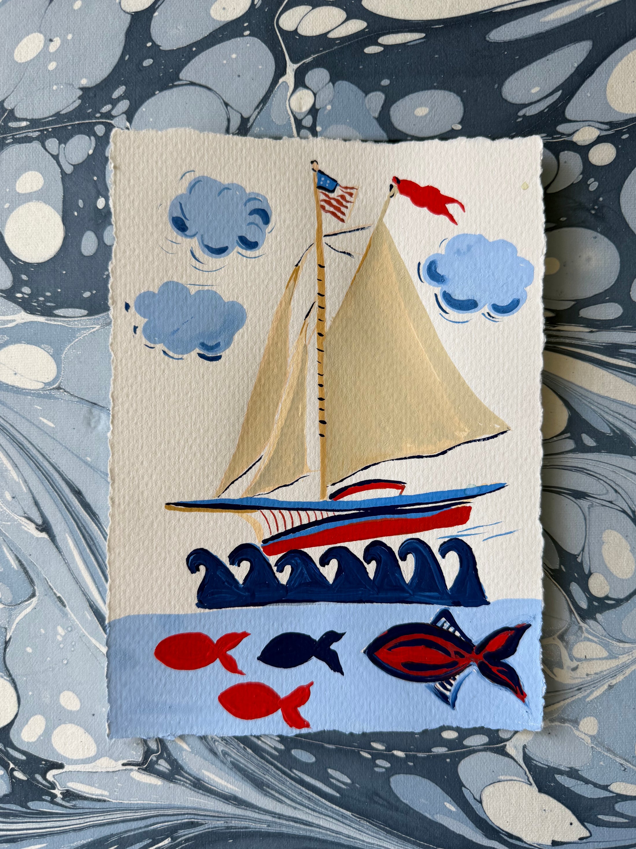 Original Sailboat East Coast Artwork