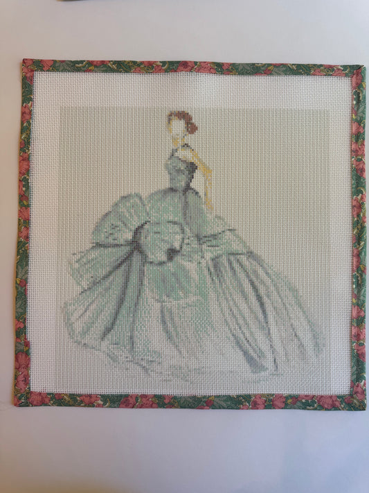 Needlepoint Canvas on 13 Dior Dress Dior Vintage Dress Zweigart Mono Deluxe Mesh Embroidery with finished Liberty of London fabric on the edges