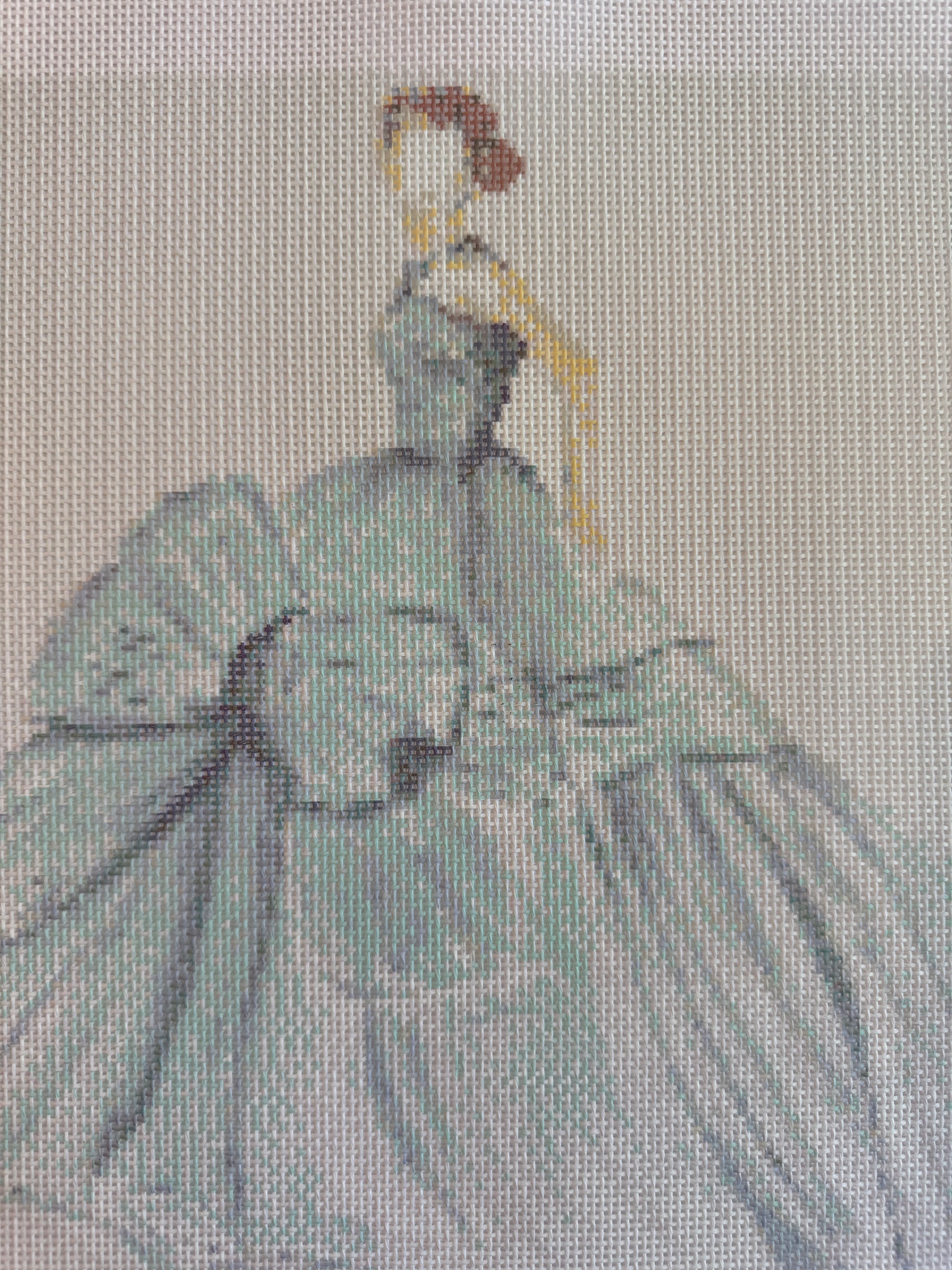 Needlepoint Canvas on 13 Dior Dress Dior Vintage Dress Zweigart Mono Deluxe Mesh Embroidery with finished Liberty of London fabric on the edges