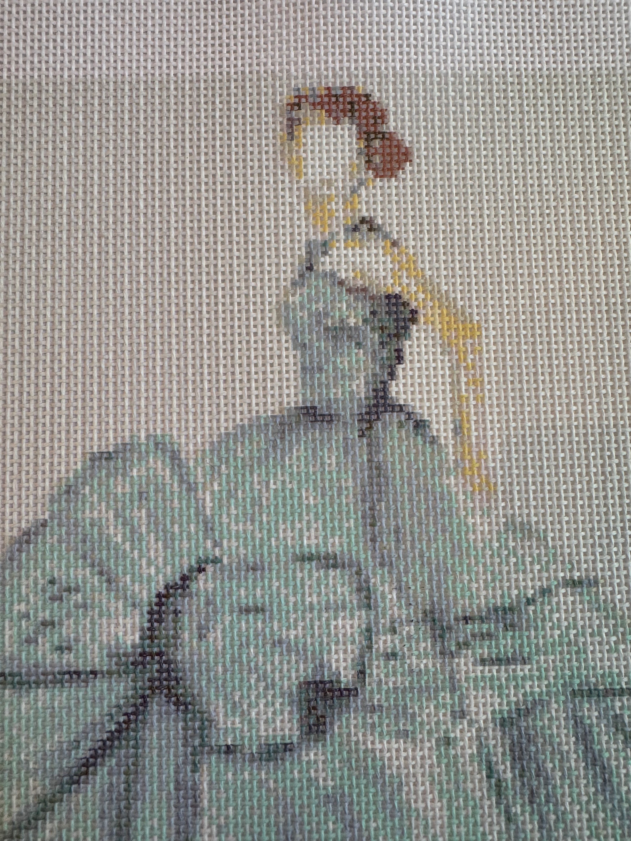 Needlepoint Canvas on 13 Dior Dress Dior Vintage Dress Zweigart Mono Deluxe Mesh Embroidery with finished Liberty of London fabric on the edges
