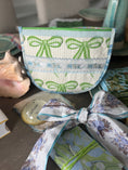 Load image into Gallery viewer, Large Roses with French Ribbon Needlepoint Canvas Thread Pouch Bag
