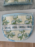 Load image into Gallery viewer, Large Roses with French Ribbon Needlepoint Canvas Thread Pouch Bag
