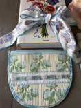 Load image into Gallery viewer, Large Roses with French Ribbon Needlepoint Canvas Thread Pouch Bag

