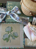 Load image into Gallery viewer, Needlepoint Canvas on 13 Roses  Zweigart Mono Deluxe Mesh Embroidery with finished Liberty of London fabric on the edges
