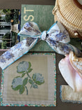 Load image into Gallery viewer, Needlepoint Canvas on 13 Roses  Zweigart Mono Deluxe Mesh Embroidery with finished Liberty of London fabric on the edges
