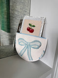 Load image into Gallery viewer, Blue Bow Needlepoint Canvas Thread Pouch Bag

