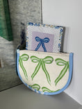 Load image into Gallery viewer, Green Bow Needlepoint Canvas Thread Pouch Bag
