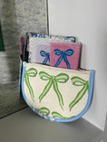 Load image into Gallery viewer, Green Bow Needlepoint Canvas Thread Pouch Bag
