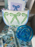 Load image into Gallery viewer, Green Bow Needlepoint Canvas Thread Pouch Bag
