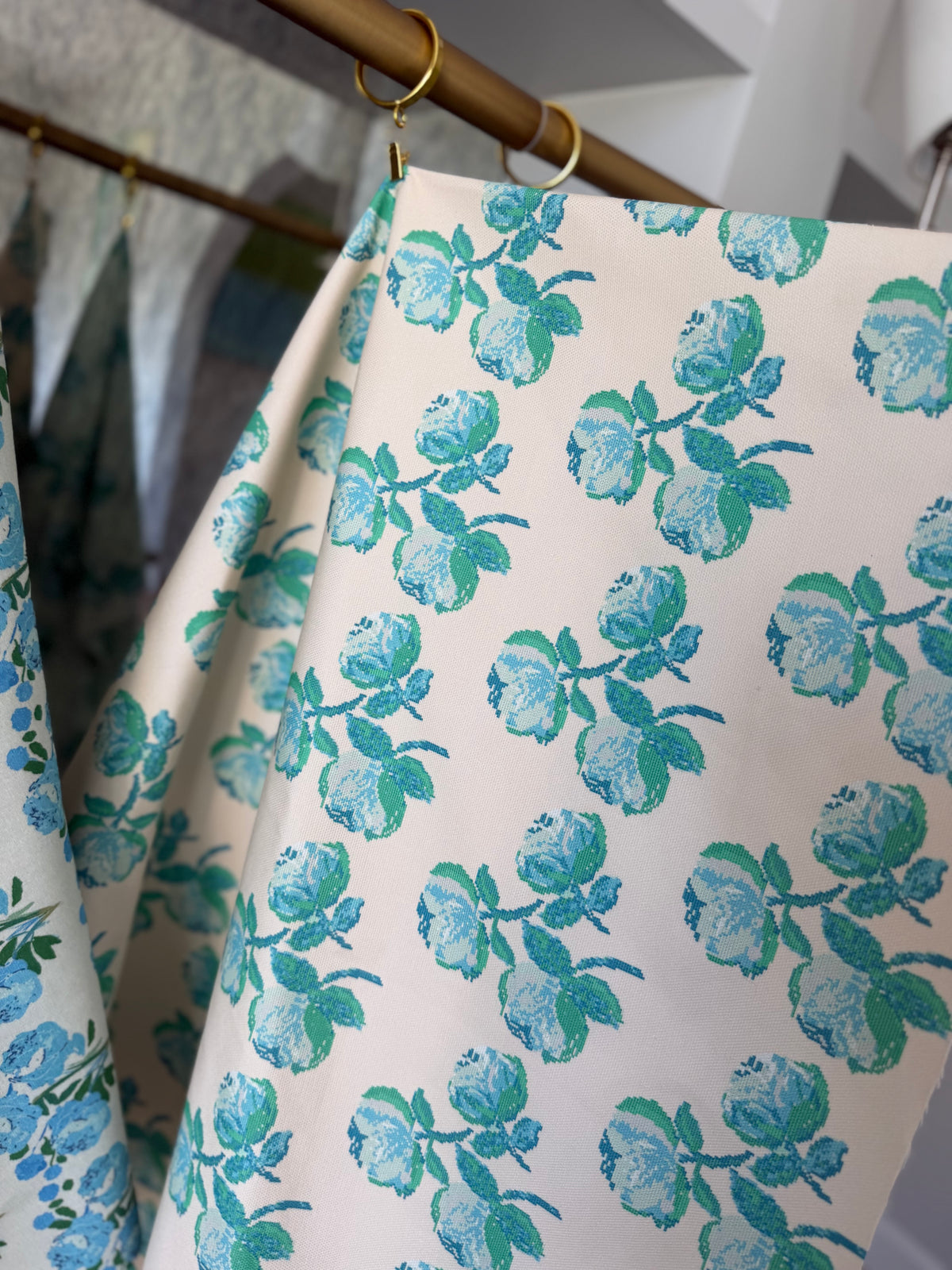 New England Peaches Coastal Roses Fabric
