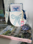 Load image into Gallery viewer, Blue Bow Needlepoint Canvas Thread Pouch Bag
