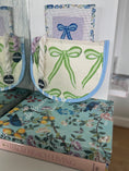 Load image into Gallery viewer, Green Bow Needlepoint Canvas Thread Pouch Bag
