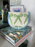 Load image into Gallery viewer, Green Bow Needlepoint Canvas Thread Pouch Bag
