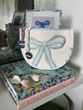 Load image into Gallery viewer, Blue Bow Needlepoint Canvas Thread Pouch Bag
