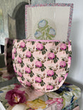 Load image into Gallery viewer, Pink Green Floral Needlepoint Canvas Thread Pouch Bag
