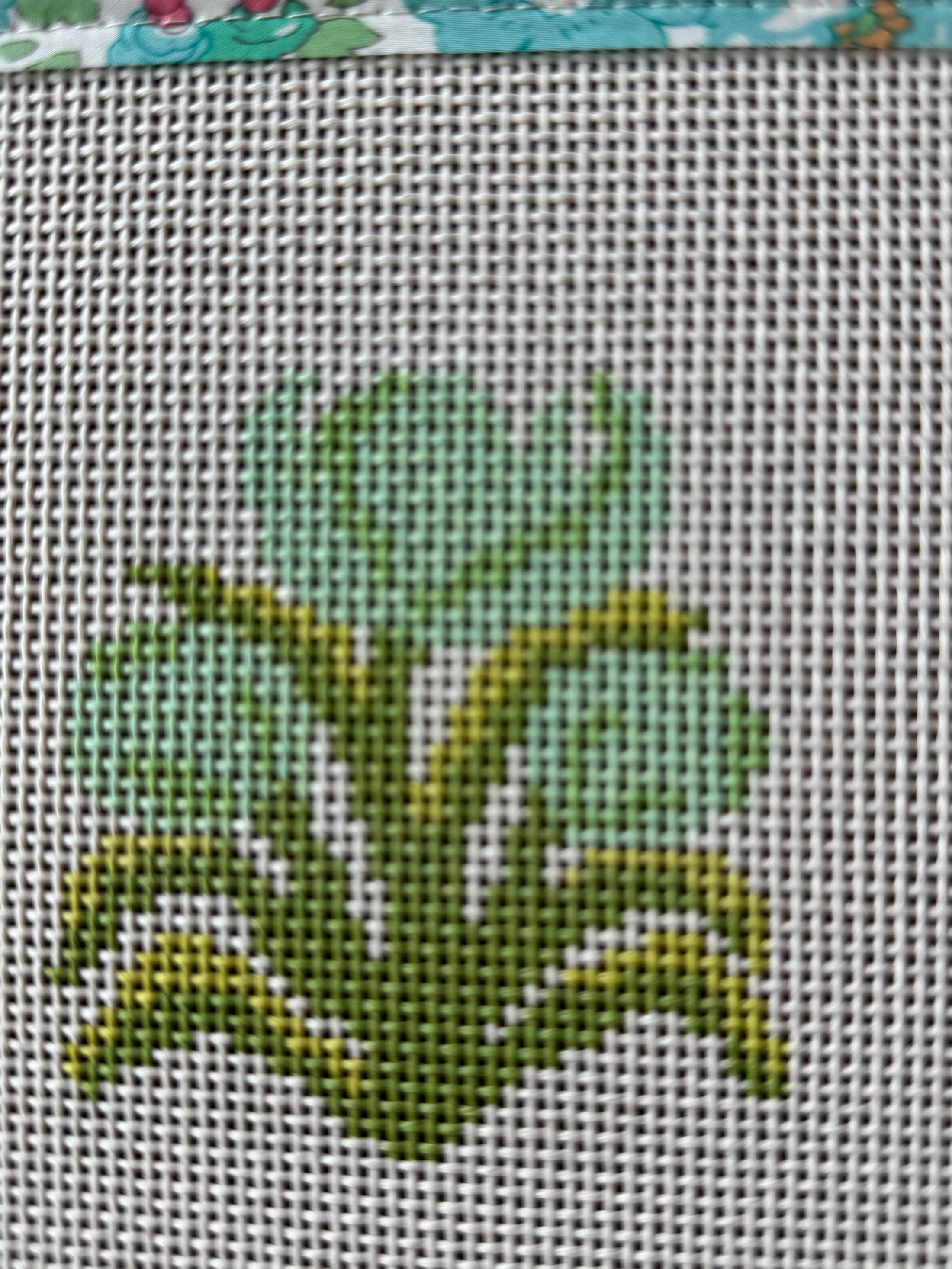 Tulips Needlepoint Canvas Coaster 4"
