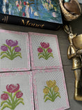 Load image into Gallery viewer, Tulips Needlepoint Canvas Coaster 4"
