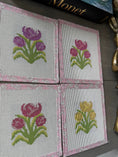 Load image into Gallery viewer, Tulips Needlepoint Canvas Coaster 4"
