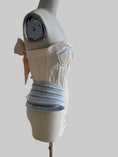 Load image into Gallery viewer, Gypsy Blue White Corset Textile Embroidered Art Handmade
