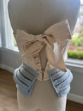 Load image into Gallery viewer, Gypsy Blue White Corset Textile Embroidered Art Handmade
