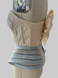 Load image into Gallery viewer, Gypsy Blue White Corset Textile Embroidered Art Handmade

