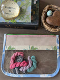 Load image into Gallery viewer, Self finishing Roses Needlepoint Canvas Thread Pouch Bag
