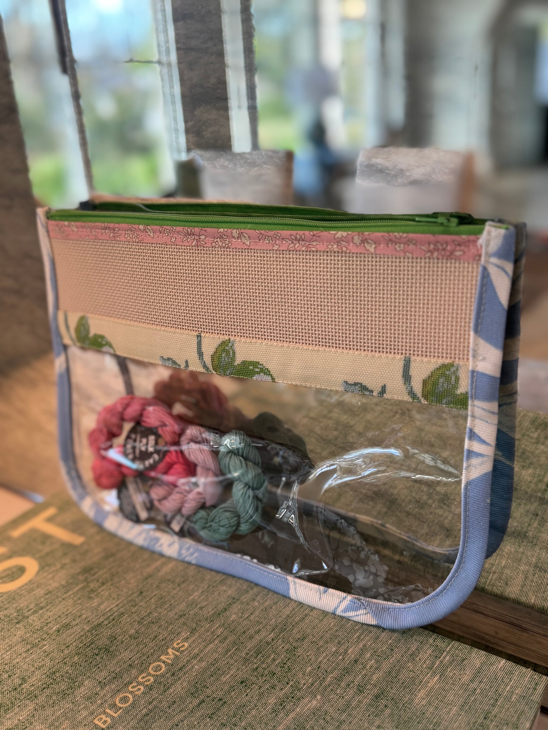 Self finishing Roses Needlepoint Canvas Thread Pouch Bag