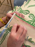 Load image into Gallery viewer, Self finishing Roses Needlepoint Canvas Thread Pouch Bag
