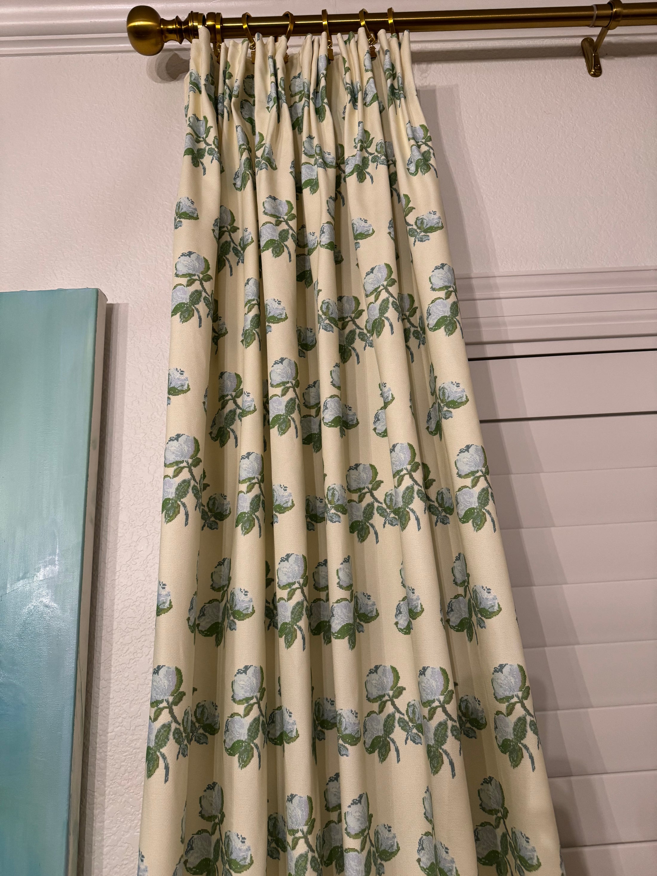 Custom Made Drapery Bowood New England Roses Fabric