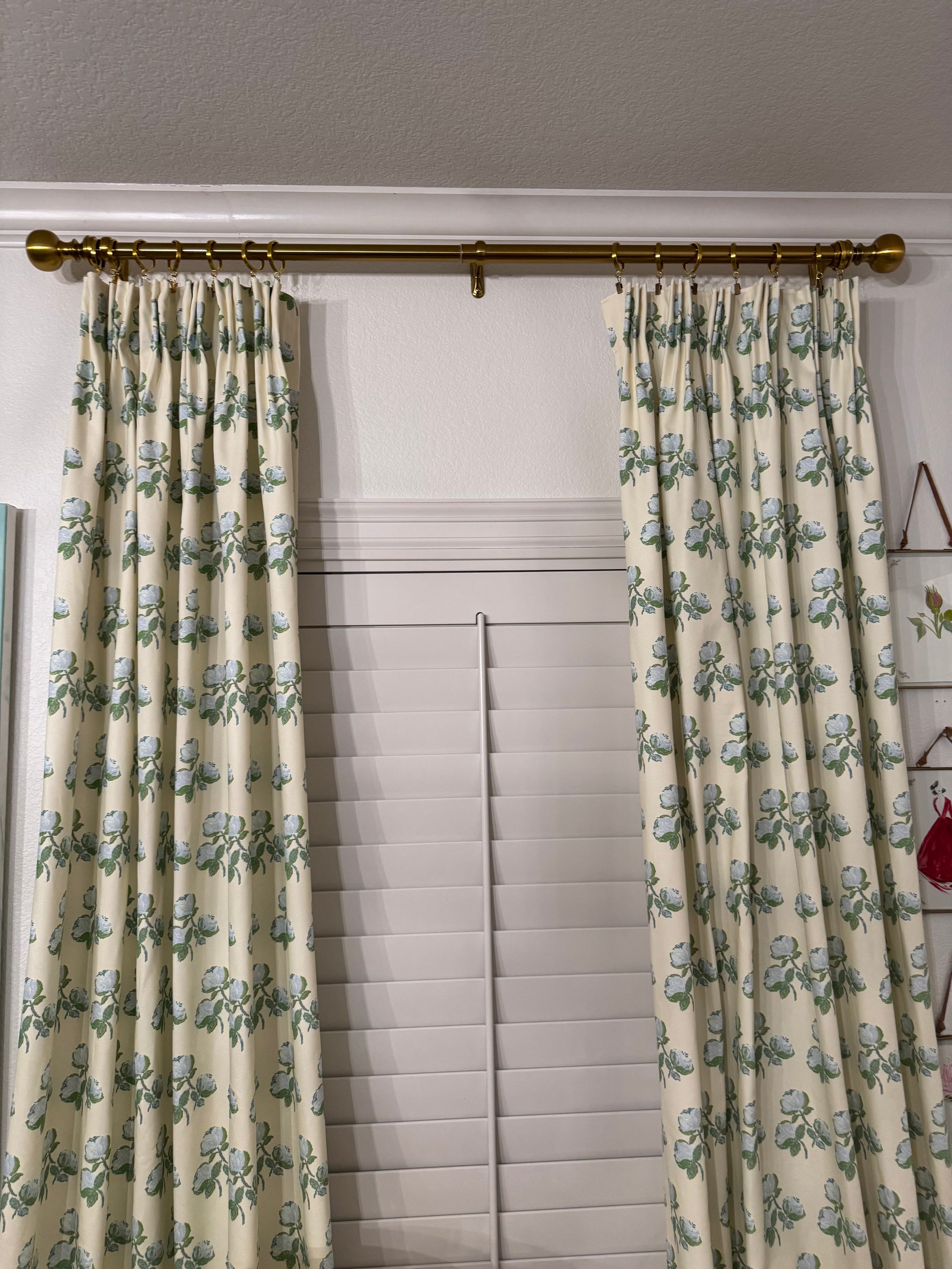 Custom Made Drapery Bowood New England Roses Fabric