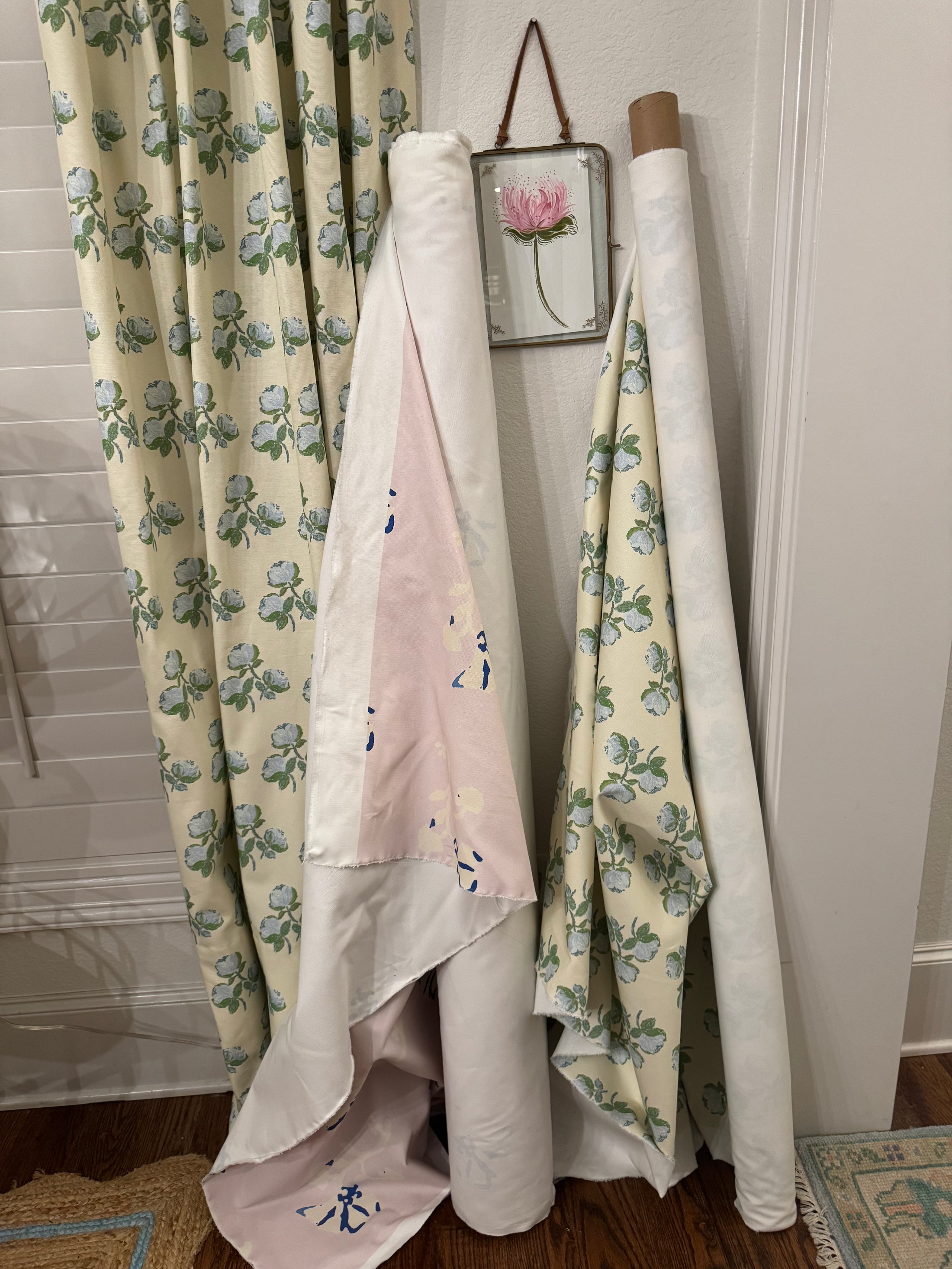 Custom Made Drapery Bowood New England Roses Fabric