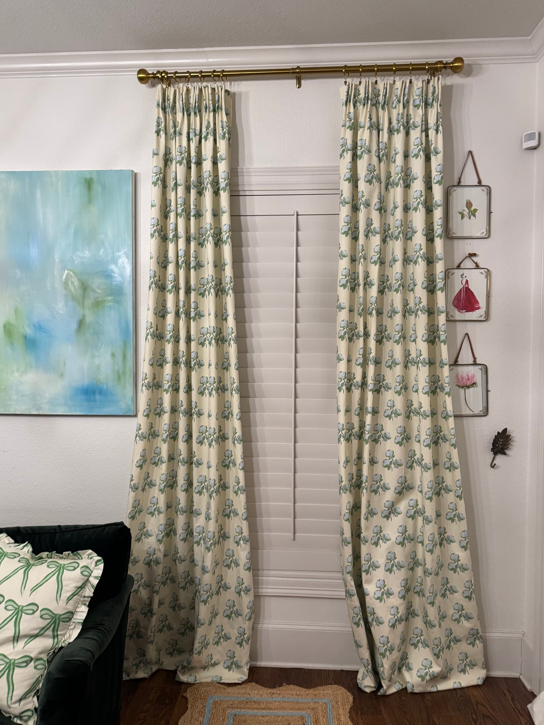 Custom Made Drapery Bowood New England Roses Fabric