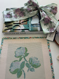 Load image into Gallery viewer, Needlepoint Canvas on 13 Roses Zweigart Mono Deluxe Mesh Embroidery with finished Liberty of London fabric on the edges
