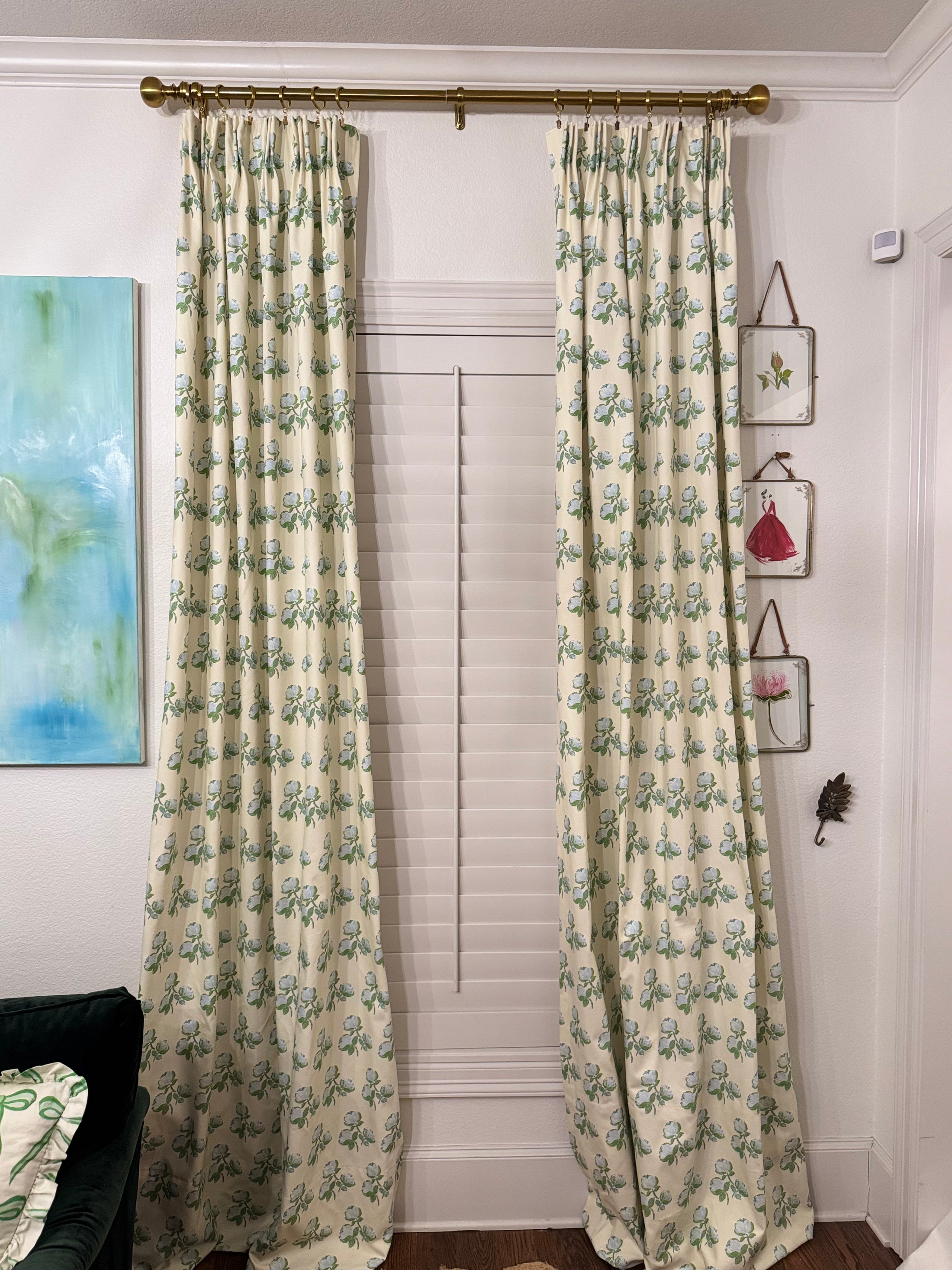 Custom Made Drapery Bowood New England Roses Fabric