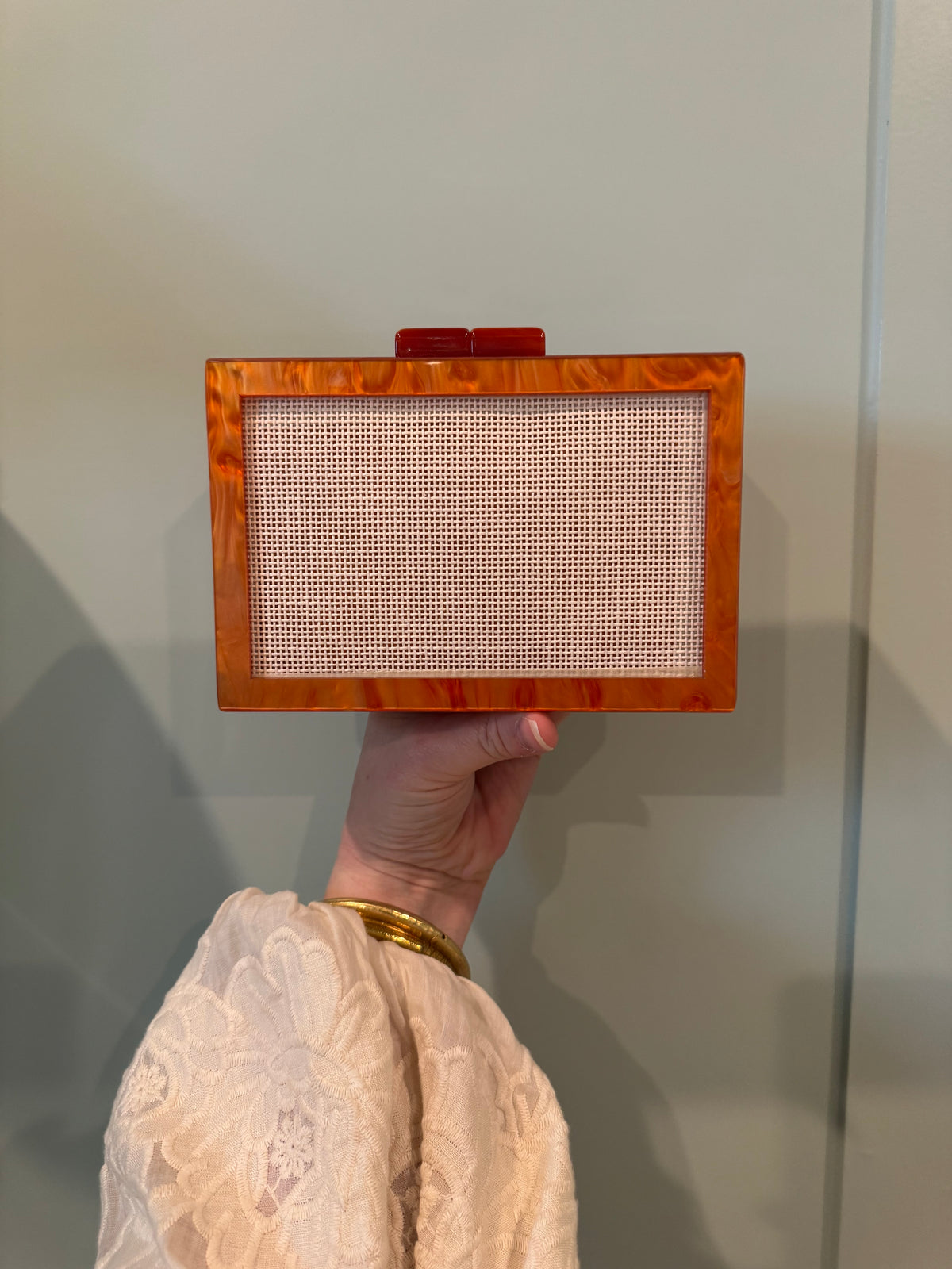 Self Finishing Needlepoint Acrylic Clutch
