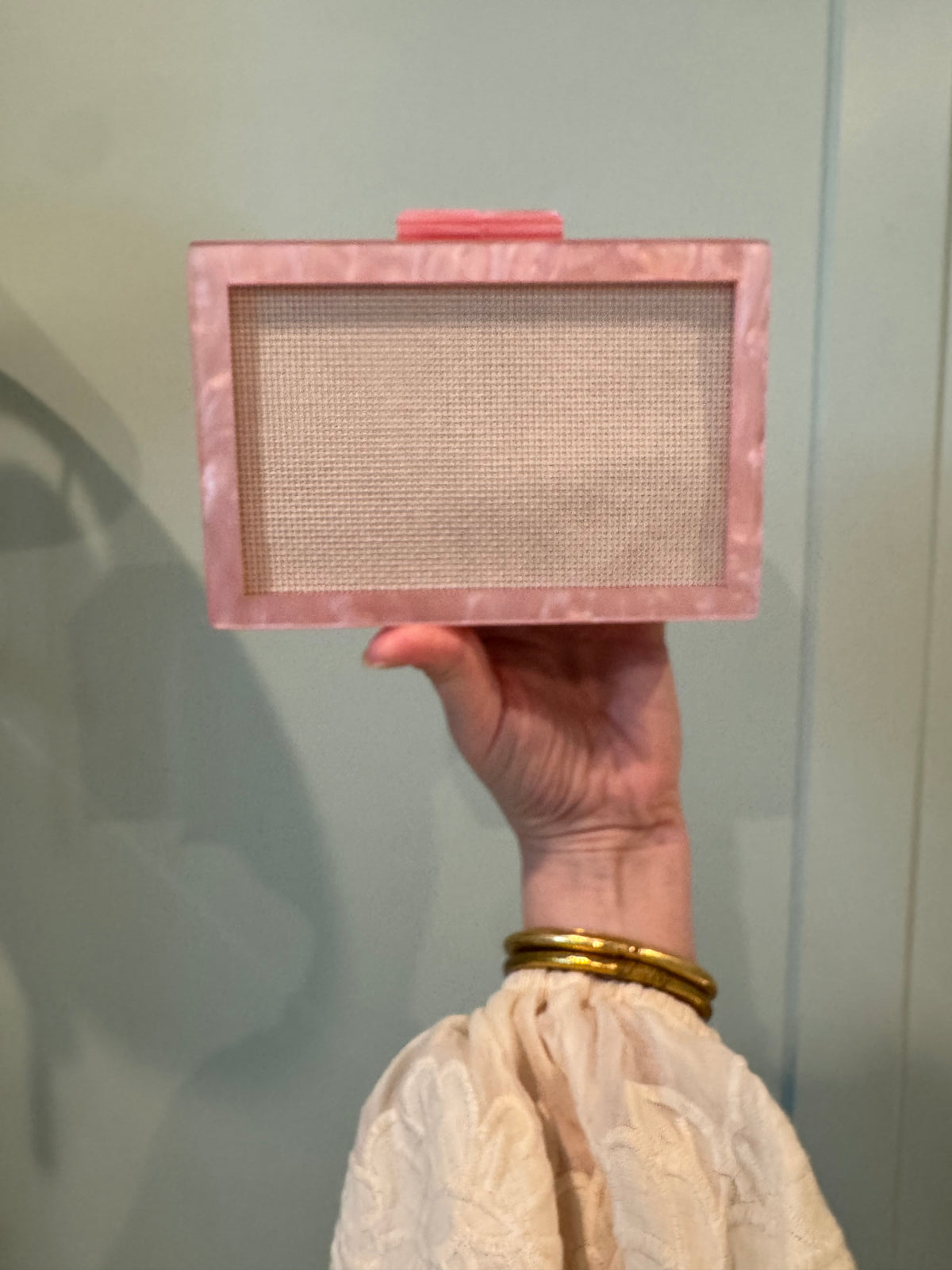 Self Finishing Needlepoint Acrylic Clutch