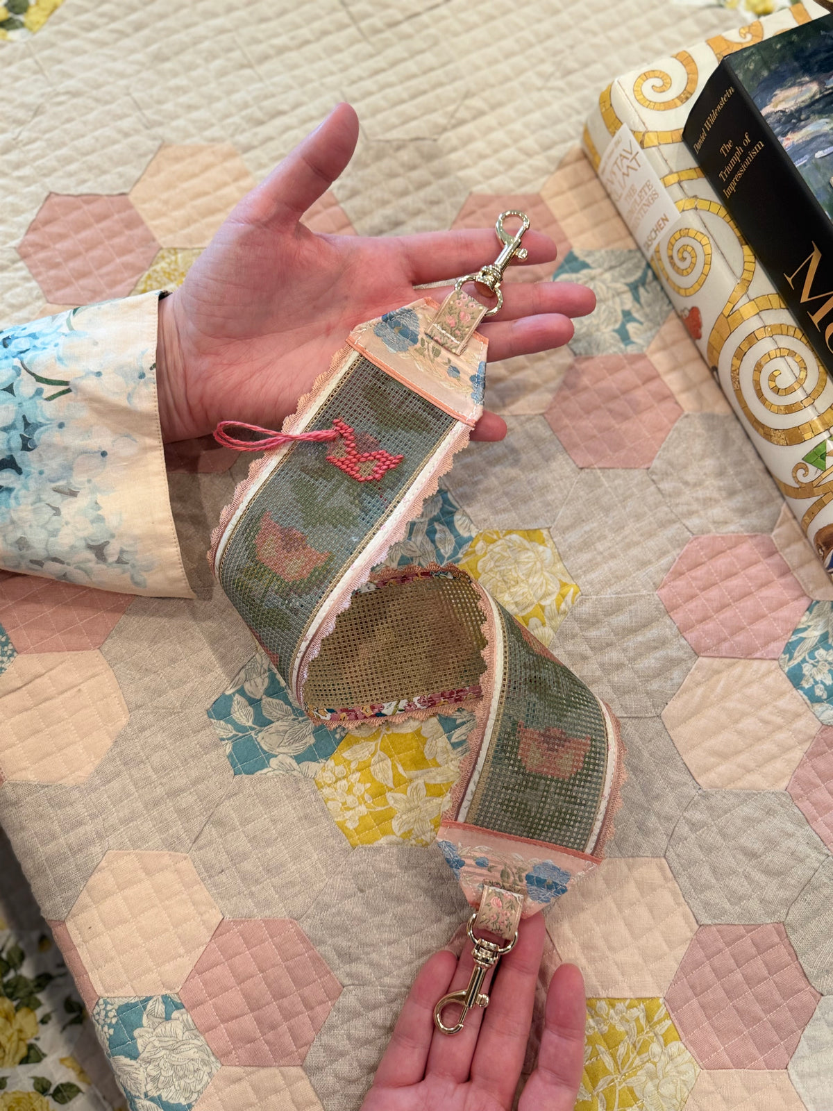 Stitch your Own French Ribbon Needlepoint Canvas Bag Strap