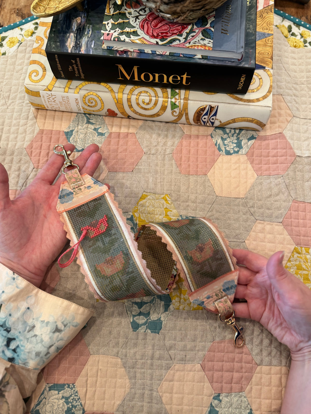 Stitch your Own French Ribbon Needlepoint Canvas Bag Strap