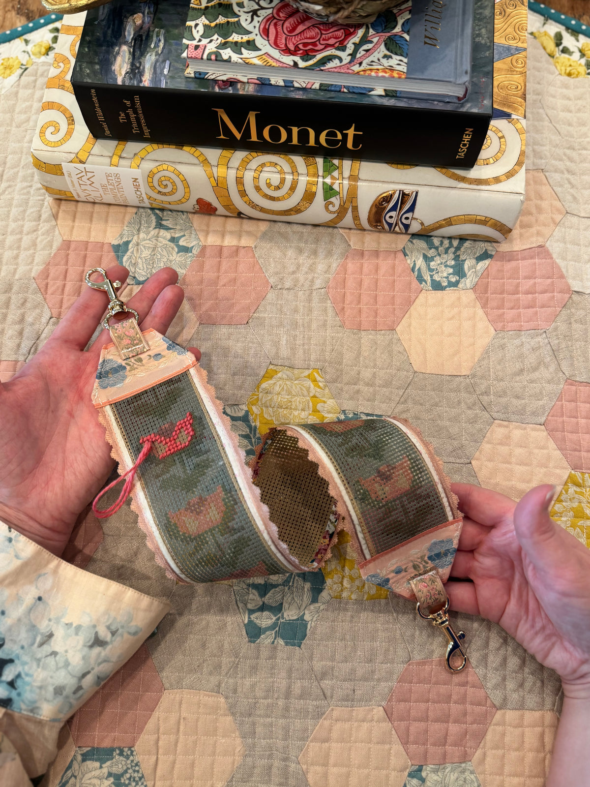 Stitch your Own French Ribbon Needlepoint Canvas Bag Strap