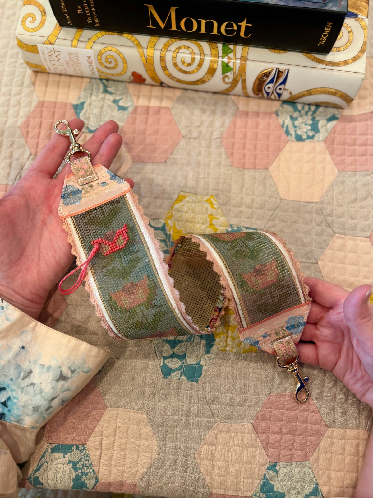 Stitch your Own French Ribbon Needlepoint Canvas Bag Strap
