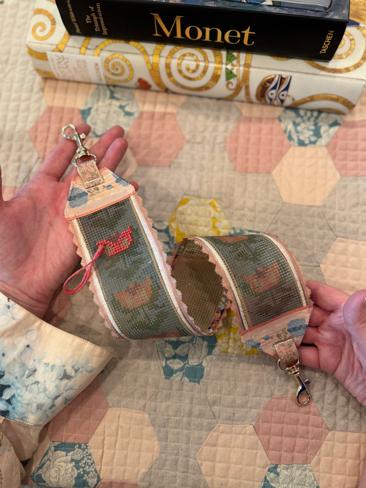 Stitch your Own French Ribbon Needlepoint Canvas Bag Strap