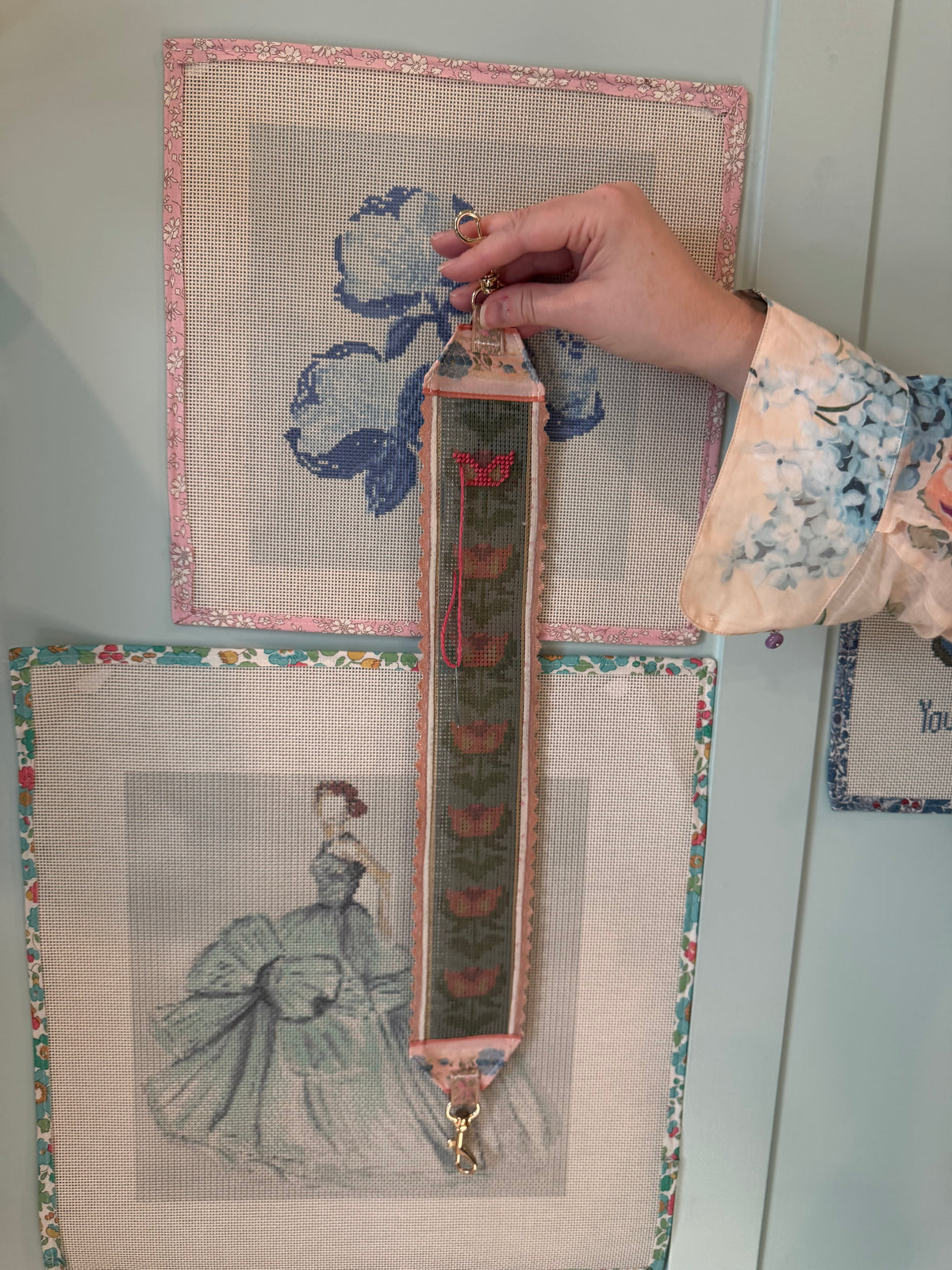 Stitch your Own French Ribbon Needlepoint Canvas Bag Strap