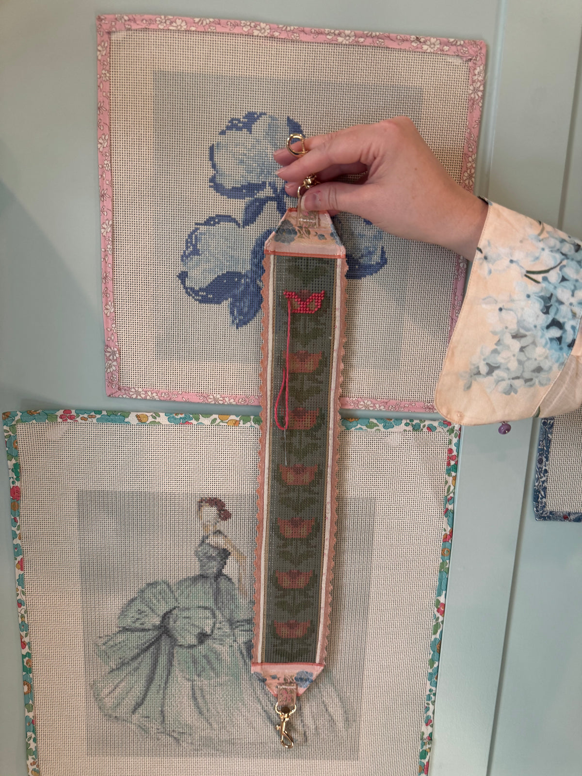 Stitch your Own French Ribbon Needlepoint Canvas Bag Strap