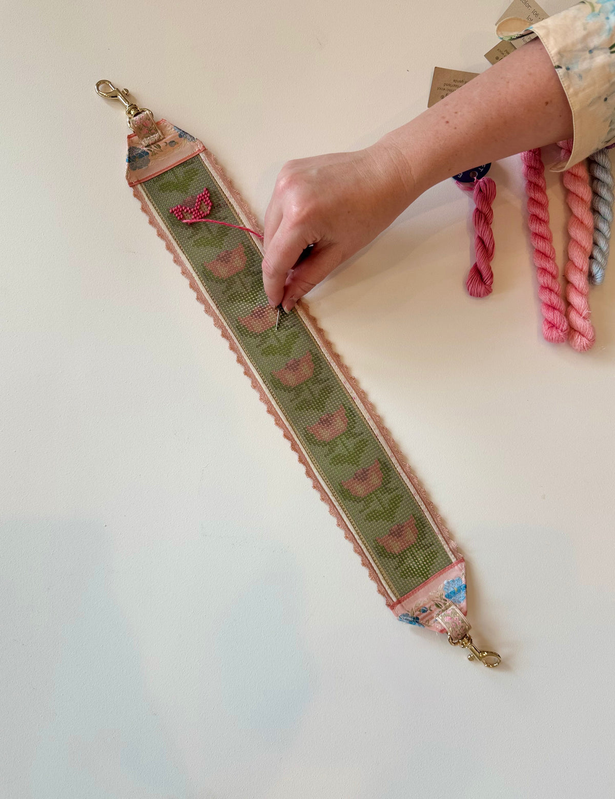 Stitch your Own French Ribbon Needlepoint Canvas Bag Strap