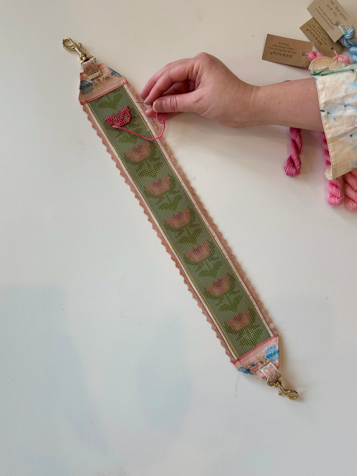 Stitch your Own French Ribbon Needlepoint Canvas Bag Strap