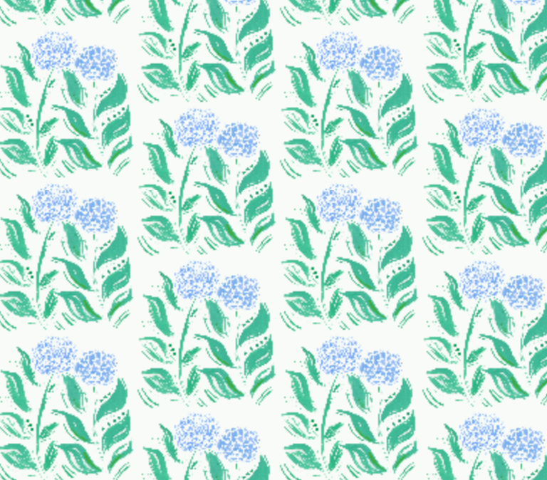 Caroline Hydrangea Block Print