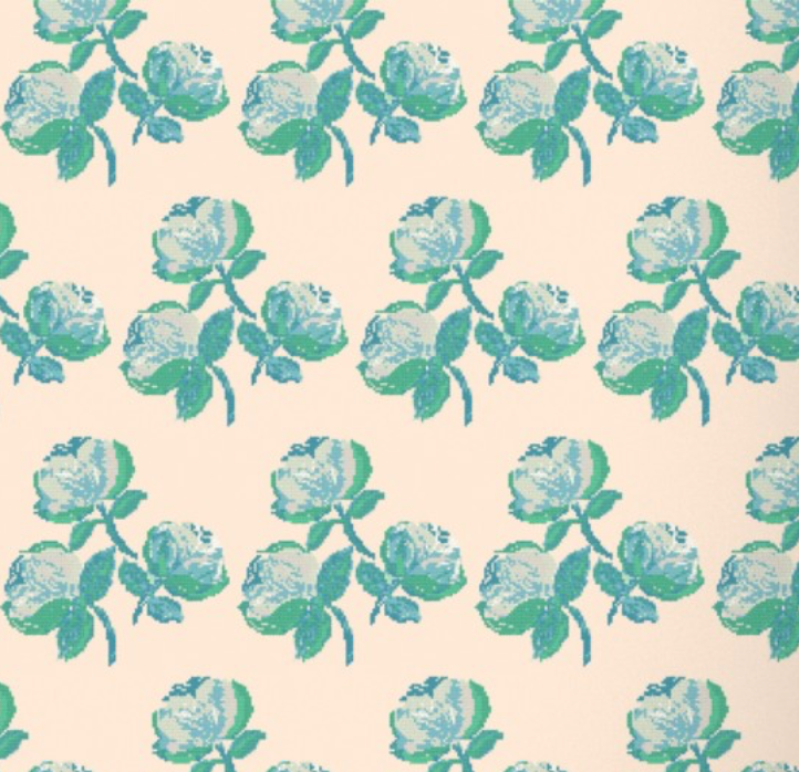New England Peaches Coastal Roses Fabric
