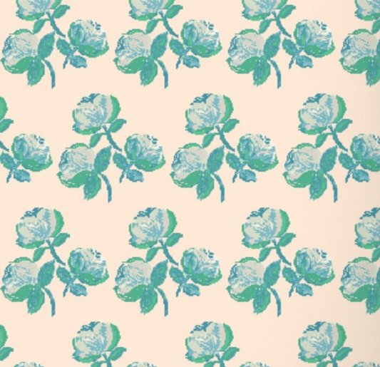 New England Peaches Coastal Roses Fabric
