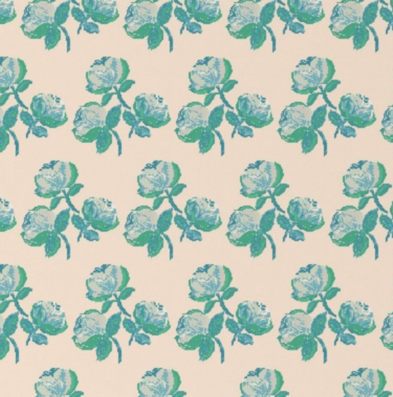 New England Peaches Coastal Roses Fabric